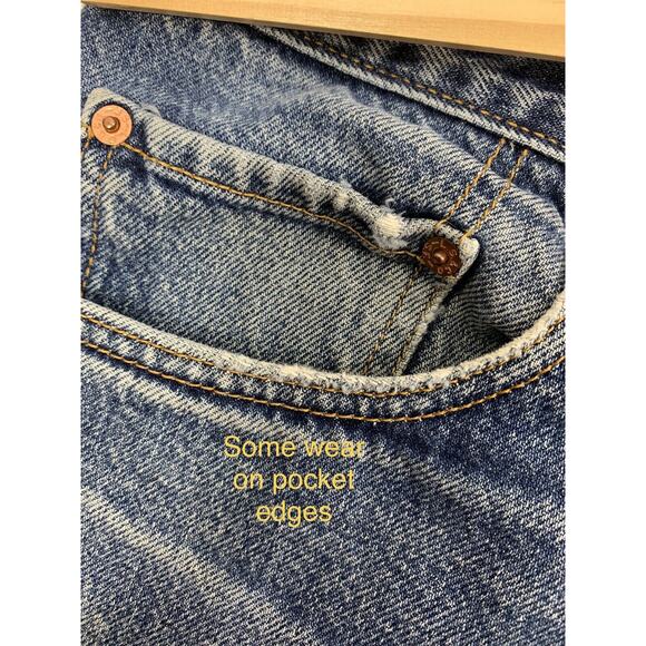 Levis 517 Mens Jeans 38 x 26 Medium Wash Denim Bootcut Raw Hem - Picture 6 of 10